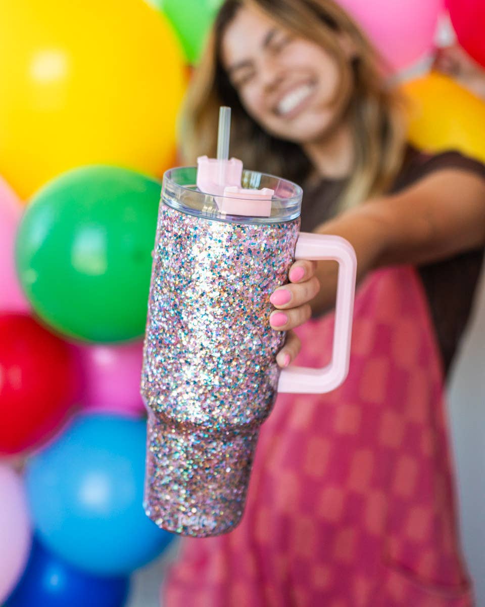 GLITTER PARTY STAINLESS STEEL INSULATED OVERSIZED TUMBLER