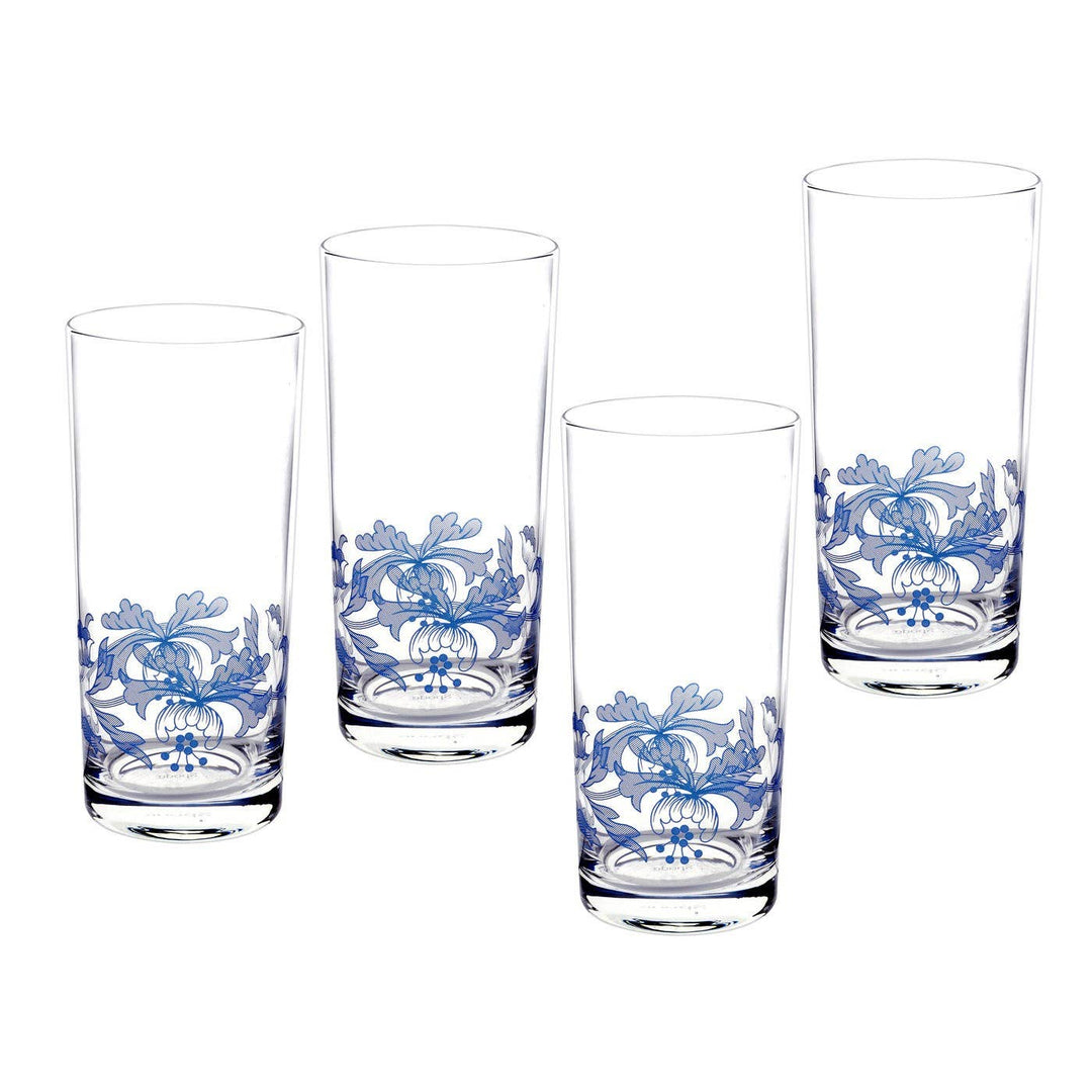 Janie + Russ - Spode Blue Italian Set of 4 Highball Glasses