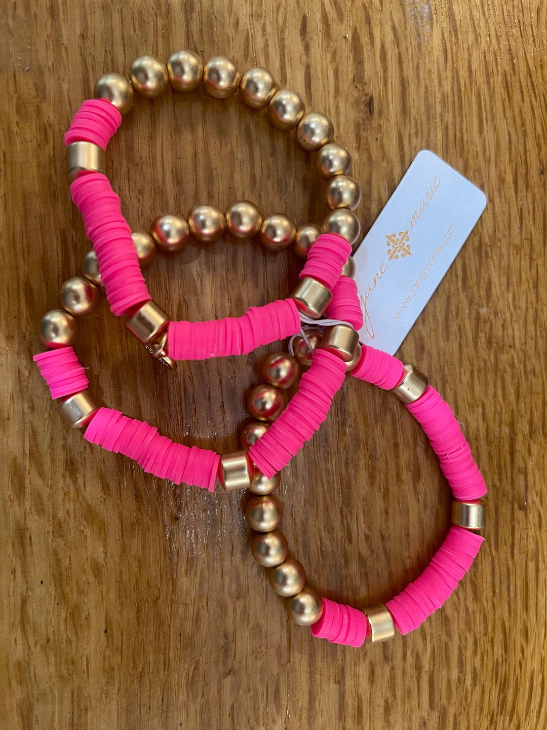Hot pink bracelet set